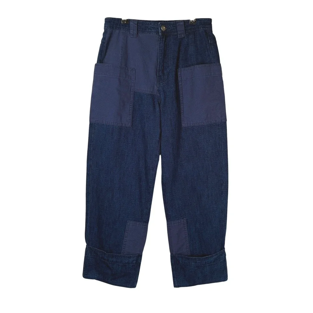 Zara ZW Collection Contrast Pocket Trousers Size S Contemporary Patchwork
